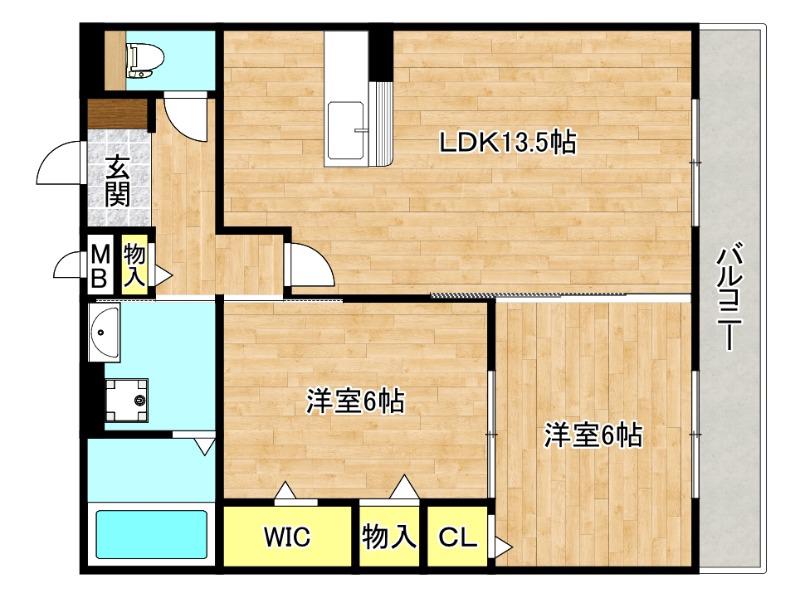 ティエラ(2LDK/1階)の間取り写真