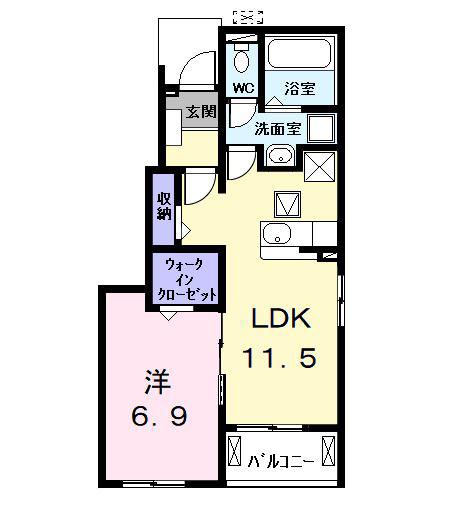 ジュネス・クレア(1LDK/1階)の間取り写真