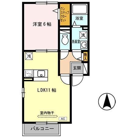グラッツィエ(1LDK/2階)の間取り写真