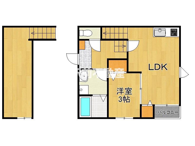 LA VISTA(1LDK/1階)の間取り写真