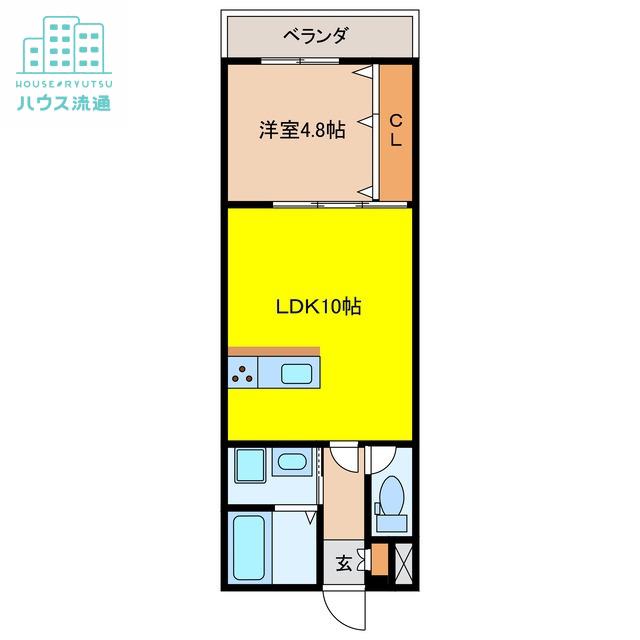 VISTA LAGO(1LDK/3階)の間取り写真