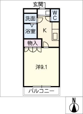 フィオーレTM(1K/1階)の間取り写真