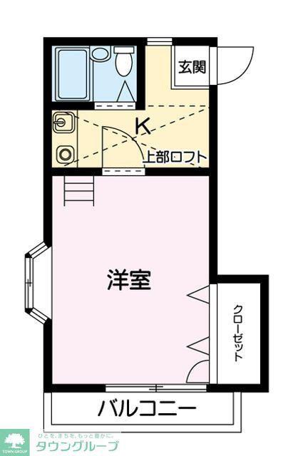 上原アパート(1K/2階)の間取り写真