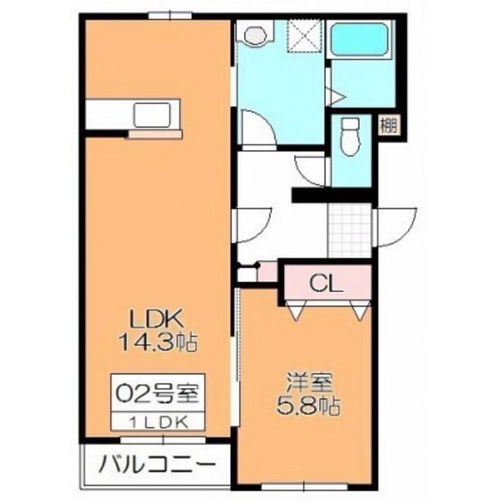 フィフティワン51(1LDK/4階)の間取り写真