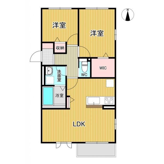 ハイムスクエア石巻双葉四番館(2LDK/1階)の間取り写真