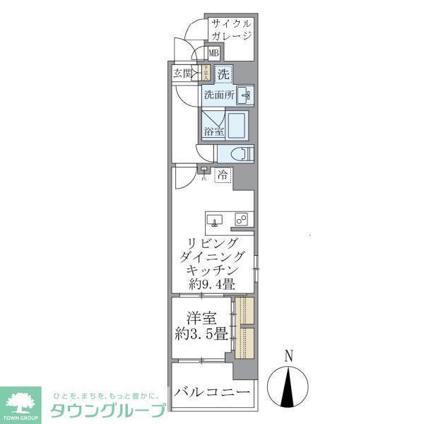 DS VARIE三ノ輪レジデンス(1LDK/2階)の間取り写真