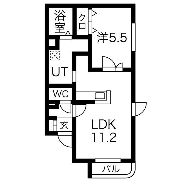 LE REVE(1LDK/3階)の間取り写真