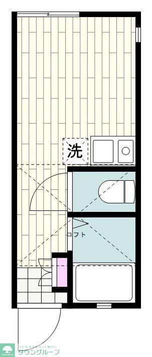 G・Aパーク川崎/紺屋町(ワンルーム/2階)の間取り写真