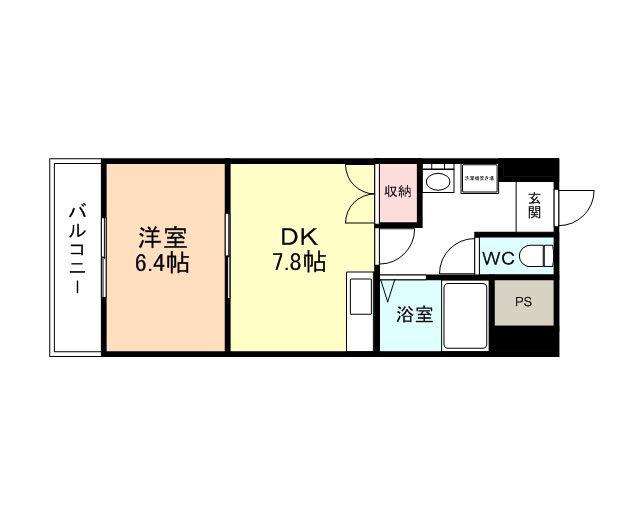 大門マンション(1DK/1階)の間取り写真