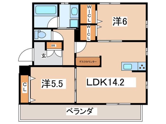 フェリーチェ(2LDK/3階)の間取り写真