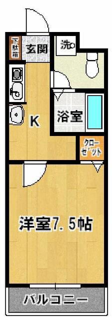 ステータスヒル花畑(1K/4階)の間取り写真