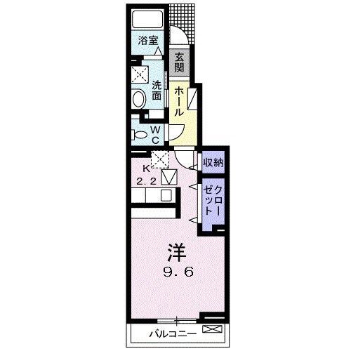 グランドソレーユ(1K/1階)の間取り写真