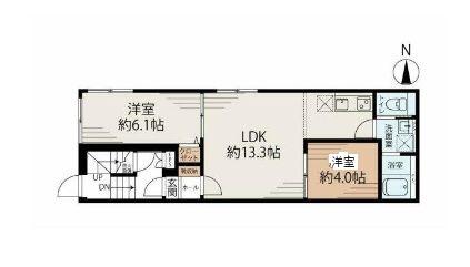 ハウス亀戸(2LDK/1階)の間取り写真