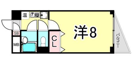 プロスパープレイス(1K/2階)の間取り写真