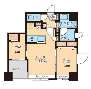グランカーサ文京千石(2LDK/8階)の間取り写真