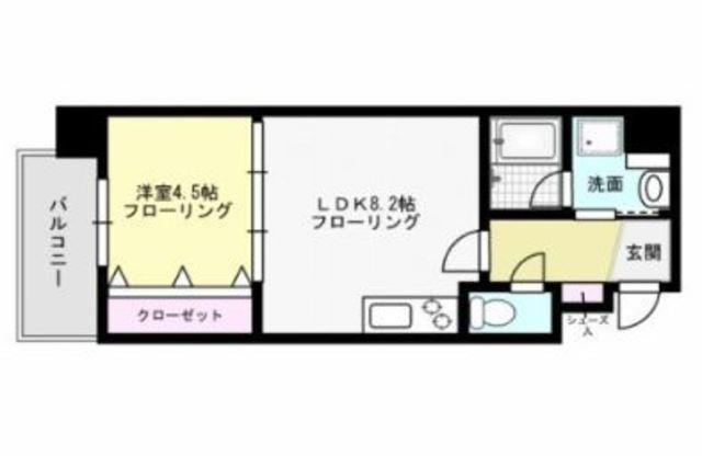 サンマルク・ケゴ(1LDK/2階)の間取り写真