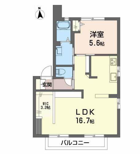 ハピネスJ(1LDK/2階)の間取り写真