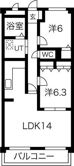 和泉乃郷 I号館(2LDK/3階)の間取り写真