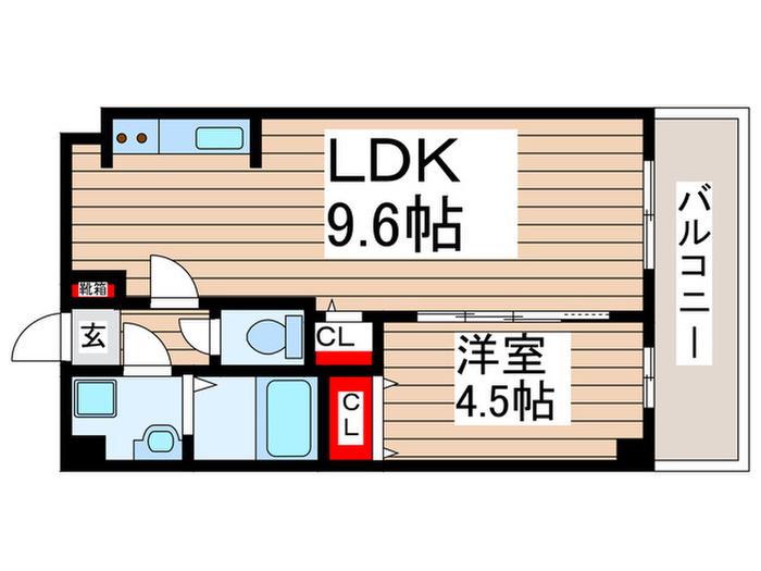 金太郎ヒルズ255(1LDK/4階)の間取り写真
