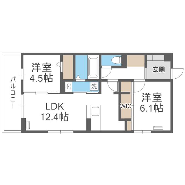 ブラン新宮中央(2LDK/3階)の間取り写真