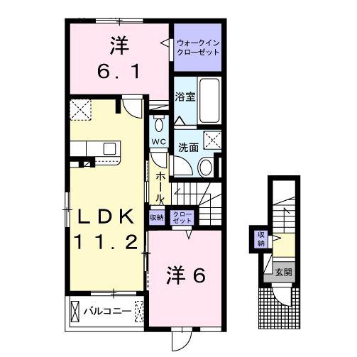 グラン・メゾン(2LDK/2階)の間取り写真