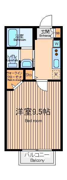 アミリス(1K/1階)の間取り写真