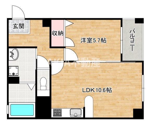 コンフォートZEN(1LDK/3階)の間取り写真