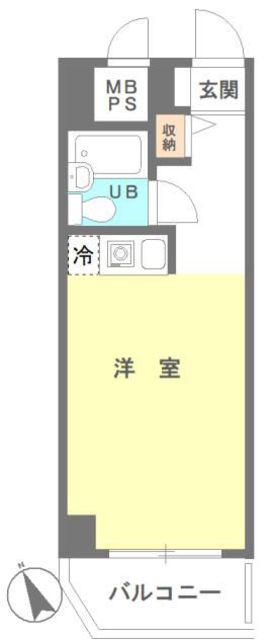 スカイコート池袋第2(ワンルーム/12階)の間取り写真