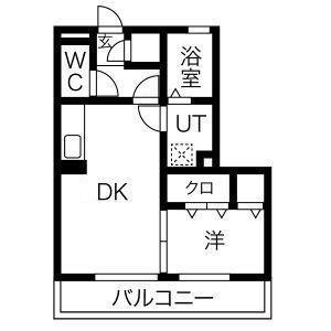 ハレアカラ(1DK/1階)の間取り写真