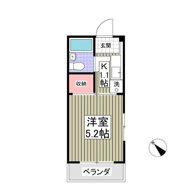 シャートール田口戸塚I棟(1K/3階)の間取り写真