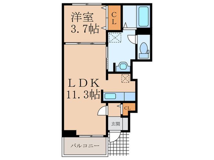 サンセールカズ A(1LDK/1階)の間取り写真