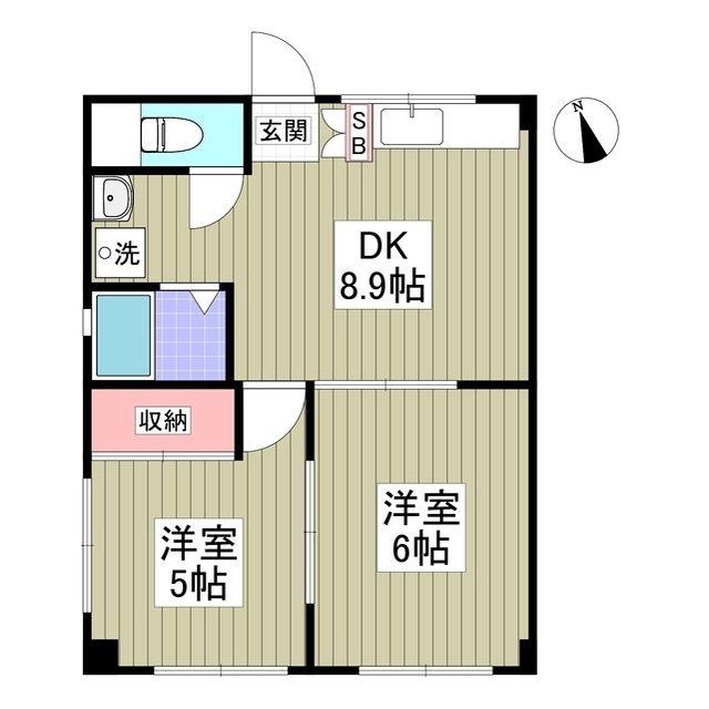 中澤第2コーポ(2DK/1階)の間取り写真