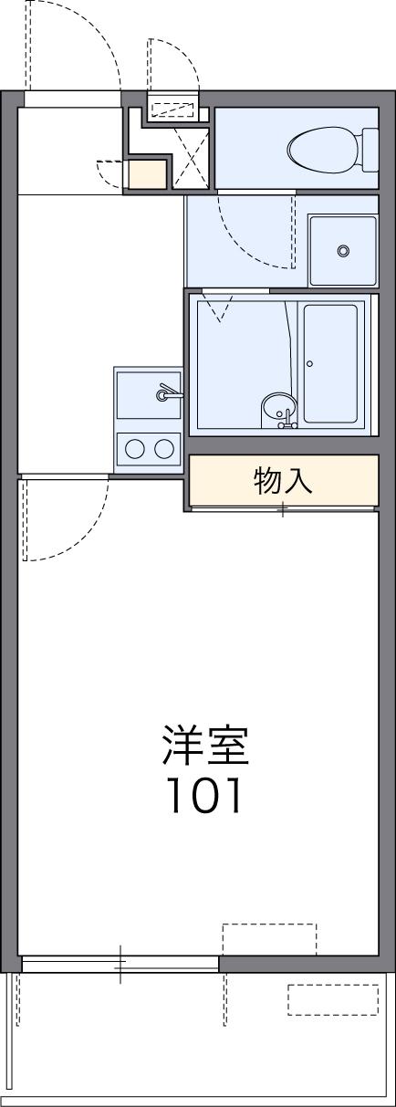 あおなみ線 南荒子駅 徒歩4分 3階建 築17年(1K/1階)の間取り写真
