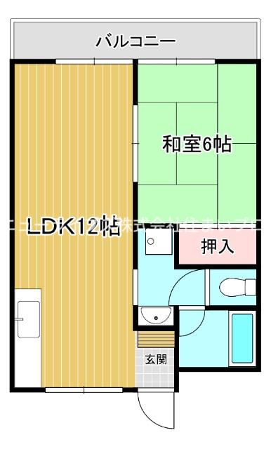 大一南野口マンション(1LDK/3階)の間取り写真
