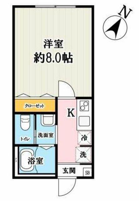 キャメル北戸田(1K/2階)の間取り写真