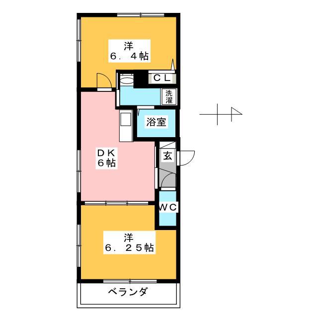 カーサクラレ(2DK/3階)の間取り写真