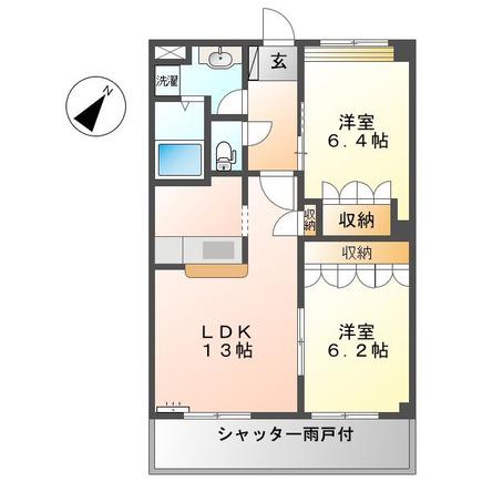 ハイツルミエール(2LDK/1階)の間取り写真
