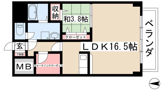 チサンマンション一社(1SLDK/5階)の間取り写真