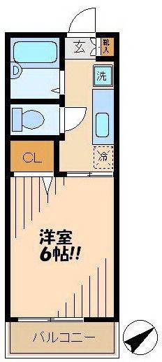EXCELLENT・FEEL(1K/2階)の間取り写真