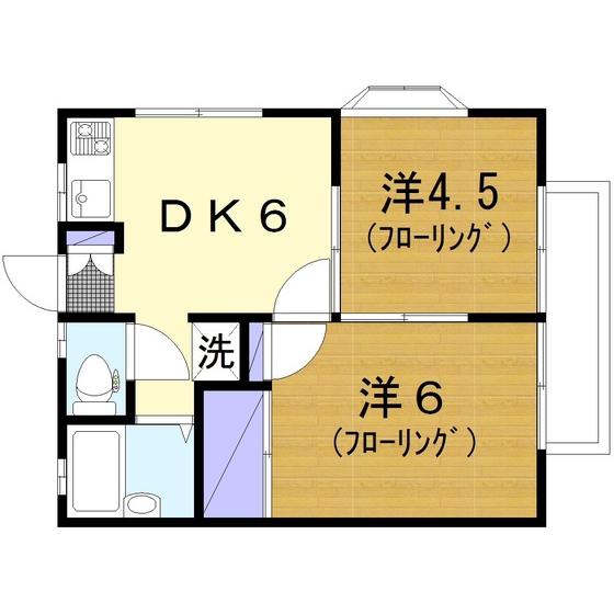メゾン大和(2DK/2階)の間取り写真