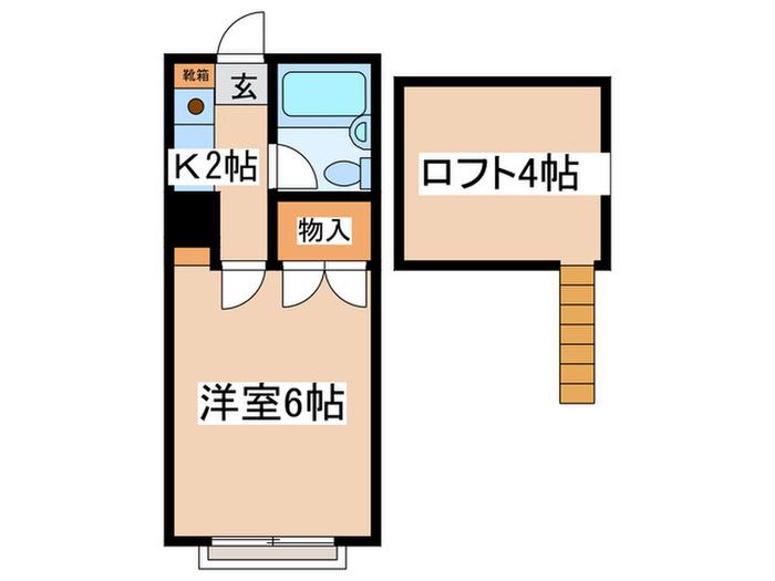 アップルハイツみさを(1K/1階)の間取り写真