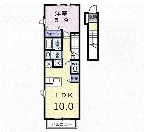 プリーマ レーベン(1LDK/2階)の間取り写真
