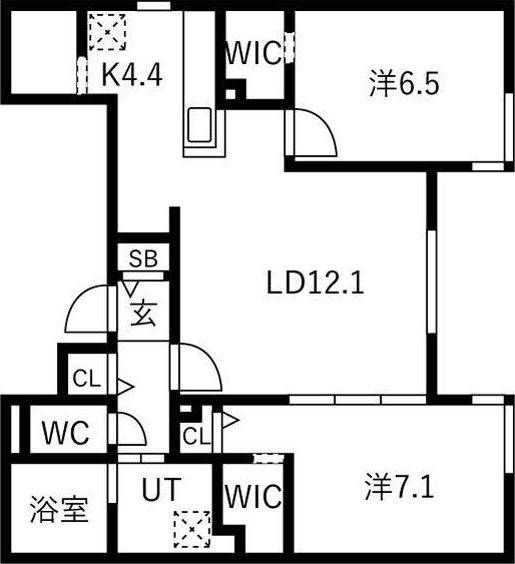 ALPHA南5条(2LDK/2階)の間取り写真