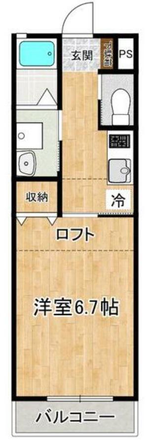 プレイズ(1K/1階)の間取り写真
