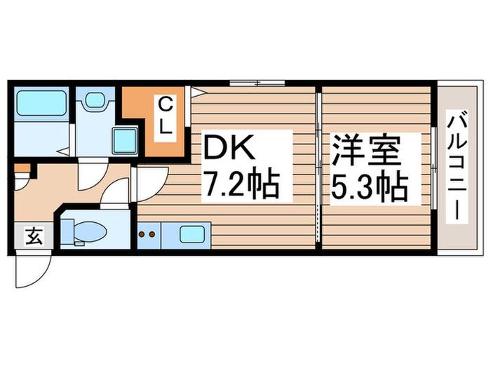ドエルコート柏たなか(1DK/1階)の間取り写真