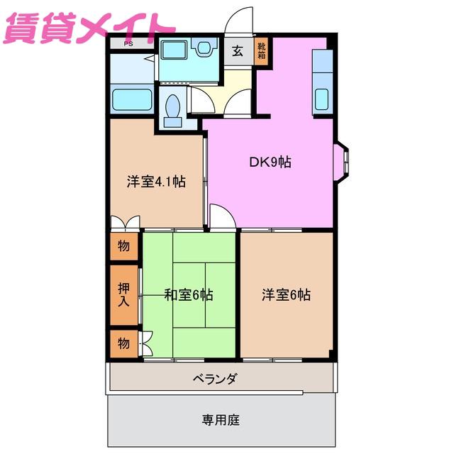 ACURO HILLS(3DK/1階)の間取り写真