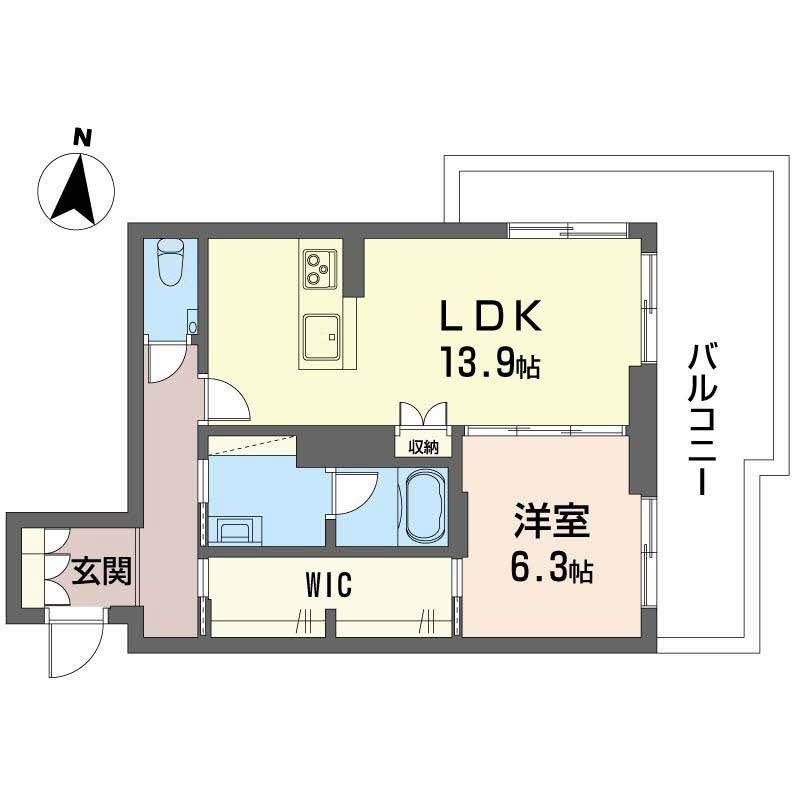 ザ・シグマ上杉(1LDK/3階)の間取り写真