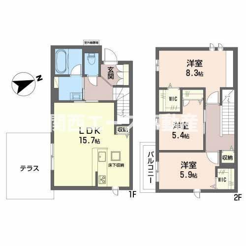 シャーメゾン ラルゴA棟(3LDK/1階)の間取り写真