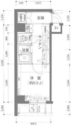 アデッソ新宿若松町(1K/12階)の間取り写真