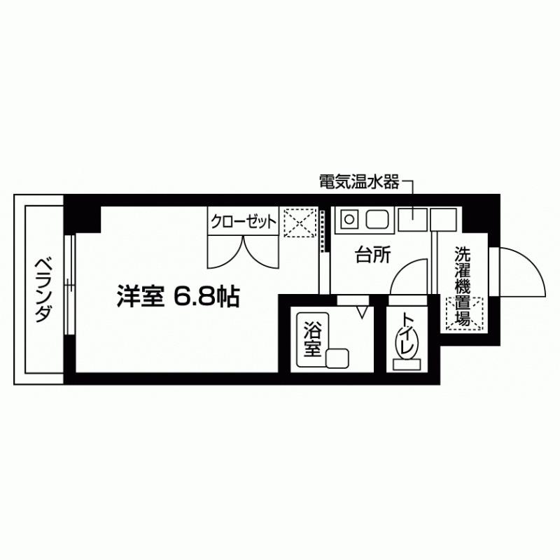 プラトー本厚木(1K/6階)の間取り写真